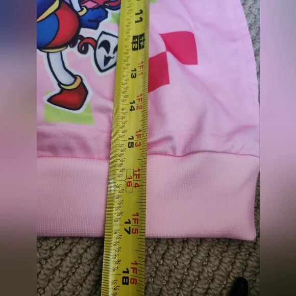 Pink Kid's Amazing Digital Circus Hoodie With Pocket Girls - Picture 5 of 8